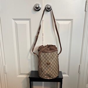 Gucci Brown and Tan Patterned Messenger Bag